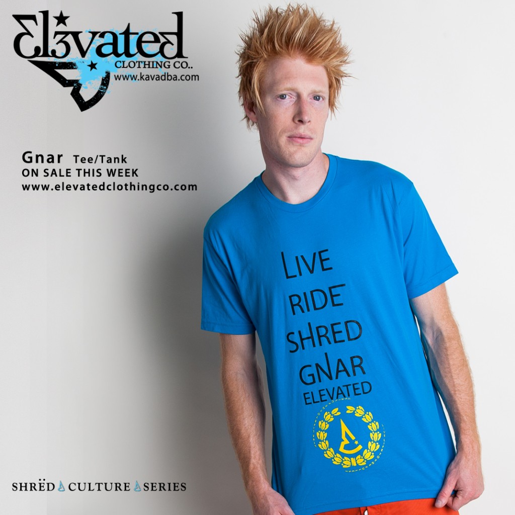 elevated clothing mens gnar tee surf wakeboard snowboard clothing