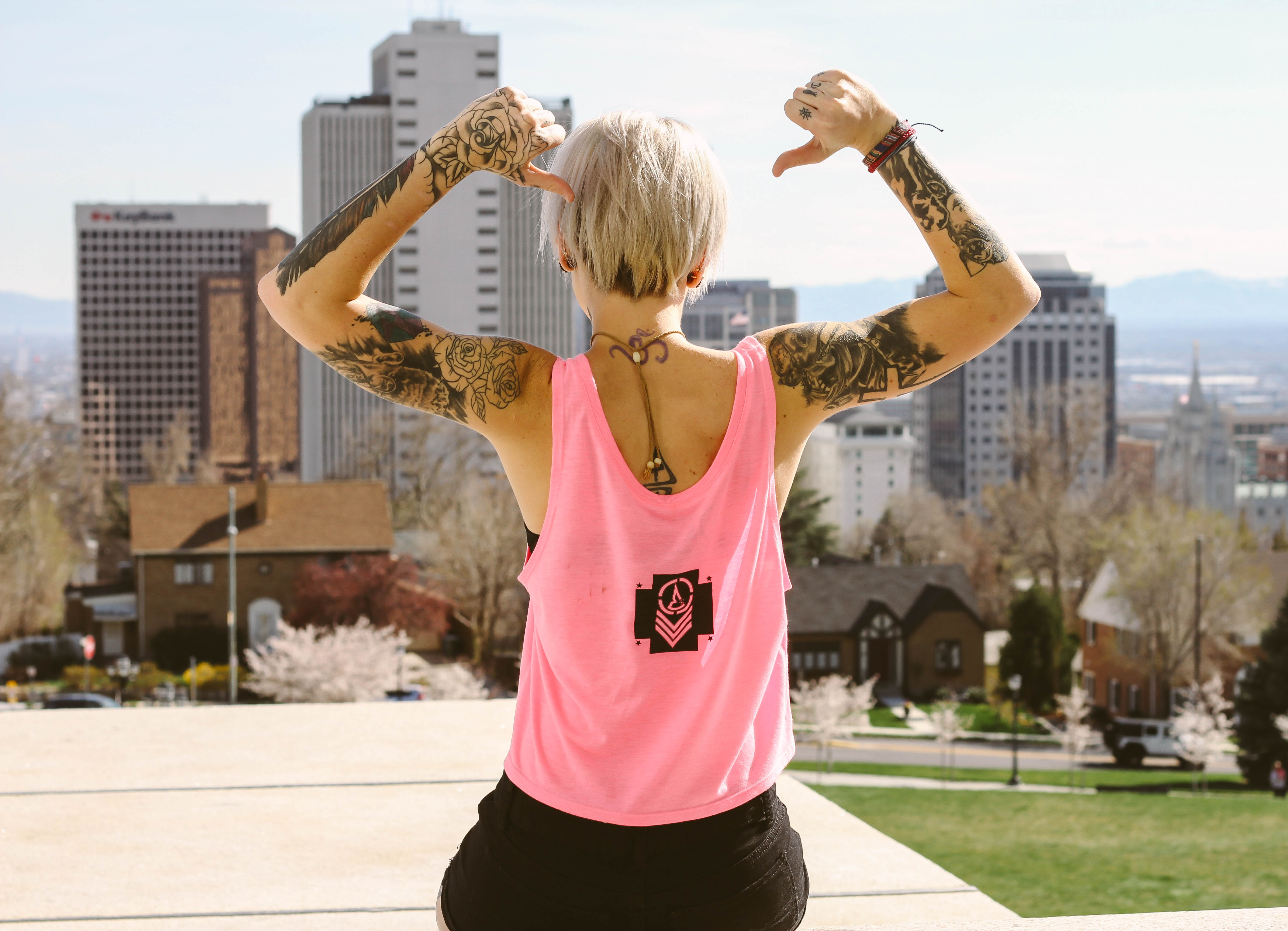 elevated clothing fitness crop top, streetwear, california